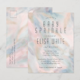 Pastel Abstrakt Elegante Chic CUSTOM BABY SPRINKLE Einladungspostkarte