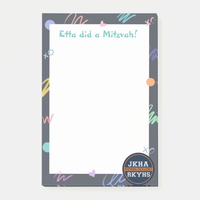 Pastel Abstrakt Mitzvah Post-it Klebezettel (Vorderseite)