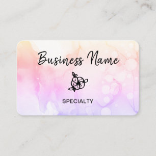 *~* Pastel Abstrakt Ombre Peach Logo QR Girly Visitenkarte
