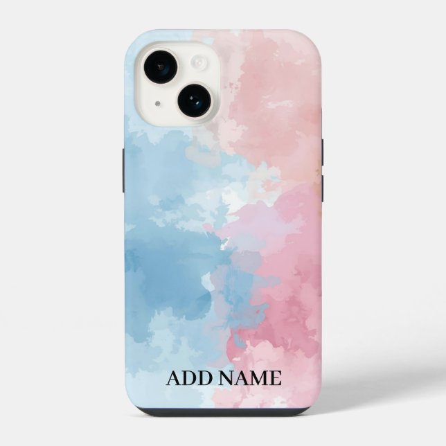 Pastel Abstrakt Phone Case - Personalisiert Waterc iPhone 14 Hülle (Rückseite)