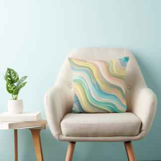 Pastel Abstrakt Wave Throw Kissen