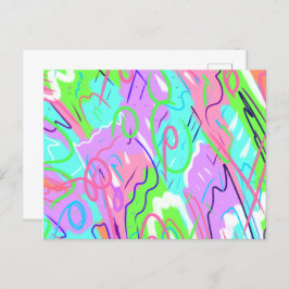 Pastel Abstrakter Pop Art Postkarte