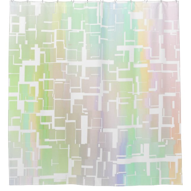 Pastel Abstraktes mehrfarbiges Muster Duschvorhang (Vorderseite)