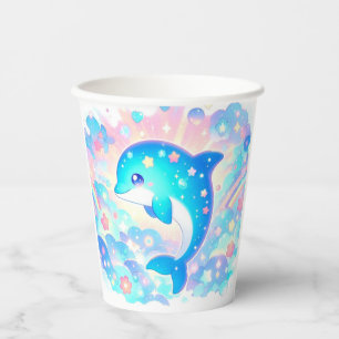 Pastel Adorable Dolphin Babydusche Pappbecher