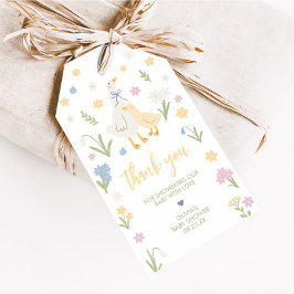 Pastel Albern Gänse Babydusche Spuren Tags Geschenkanhänger