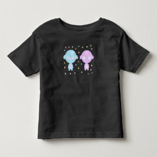 Pastel Alienzwillingsschwestern | Süße kosmische K Kleinkind T-shirt