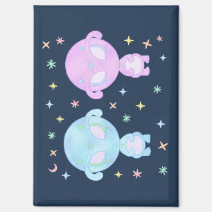 Pastel Alienzwillingsschwestern Süße Kosmische K Magnet