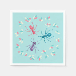 Pastel Ants Insect Lover Serviette