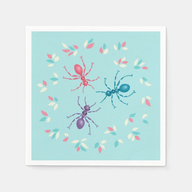 Pastel Ants Insect Lover Serviette (Vorderseite)