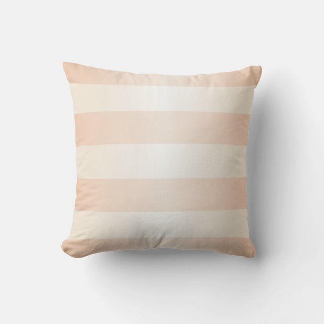Pastel Apricot Streifen Muster Kissen (Vorderseite)