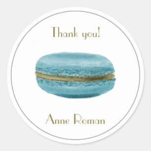 Pastel Aqua Blue Macaron Vielen Dank Runder Aufkleber