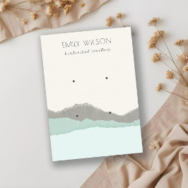 Pastel Aqua Kraft Mountain Wave 2 Earring Display Visitenkarte