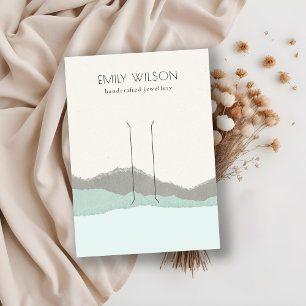 Pastel Aqua Kraft Mountain Wave Hair Clip Display Visitenkarte