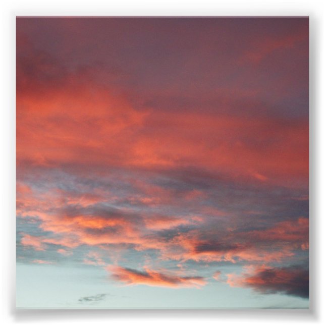 Pastel Aqua Pink Clouds Sunset 4x4 Square Fotodruck (Vorne)