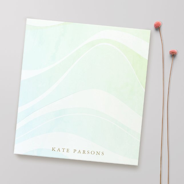 Pastel Aqua Tropisches Retro Wasserfarbenwellen Notizblock (Von Creator hochgeladen)