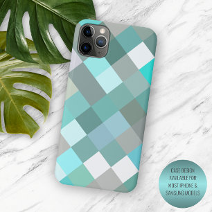 Pastel Aqua Turquoise Jade Green Pixel Block Art Case-Mate iPhone Hülle