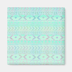 Pastel Aquamarin Aztec Art Style Muster Magnet
