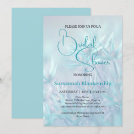 Pastel Aquamarin floral Background Brautparty Einladung