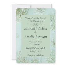 Pastel Aquamarine weiße Blume Hochzeit Runde Einla