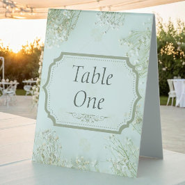 Pastel Aquamarine weiße Blume Hochzeit Tischaufsteller