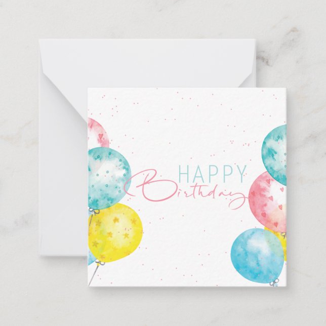 Pastel Aquarell Happy Birthday Bright Beautiful Mitteilungskarte (Vorderseite)