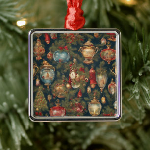 Pastel Aquarelle de Noël Victorien Ornements