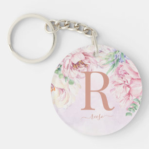 Pastel Aquarelle Florale Monogramme Photo