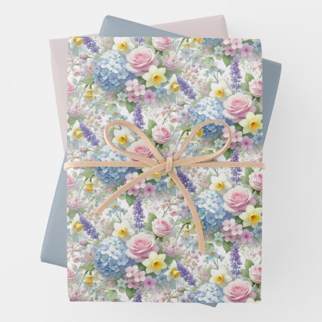Pastel Aquarelle Printemps Fleurs Papier d'envelop (En situation)