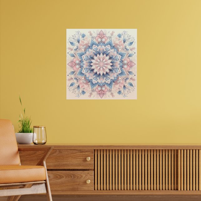 Pastel Arabesque Mandala Art Poster (Wohnzimmer 2)