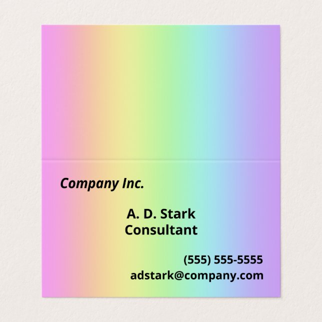 Pastel Arc-en-ciel dégradé Carte de visite pliés (Extérieur déplié)