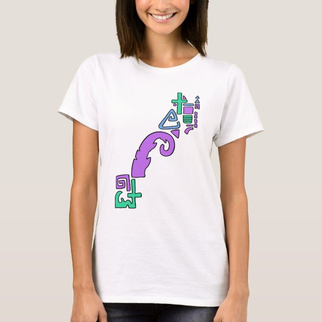 Pastel Assymetric Geometric Graphic T-Shirt (Vorderseite)