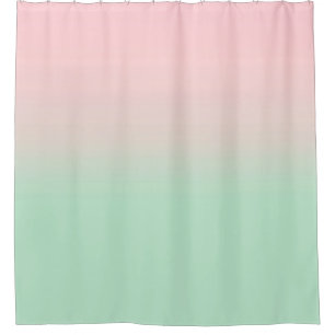 Pastel Ästhetik Ombre Gradient Pink Minze Green Duschvorhang