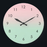 Pastel Ästhetik Ombre Gradient Pink Minze Green Große Wanduhr<br><div class="desc">Fügen Sie Ihren Namen hinzu und personalisieren Sie diese Yoga-Matte. Schöne digitale Aquarellfarbe Pastellrosa und Minzgrün gedämpfte Farbverlauf ombre Design. Einfach, ruhig, entspannend und glänzend, boho, schicke, moderne Yoga Matte. Geschenk. Personalisierte Geschenke. Schöne koreanische ästhetische Pastellfarben pink und minzgrün Zuhause.</div>