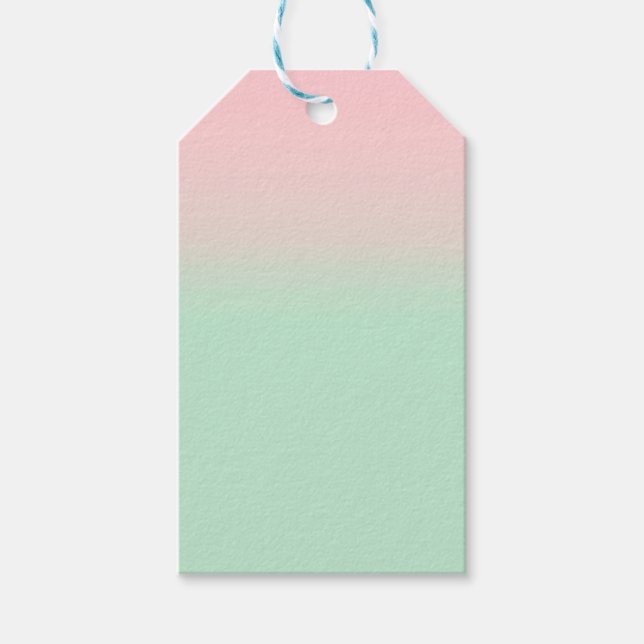 Pastel Ästhetik verschlungene rosa Minze grün Geschenkanhänger (Vorderseite)