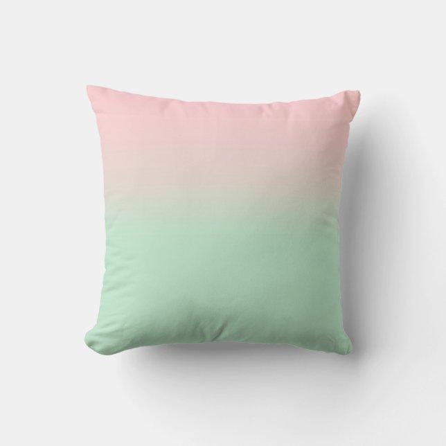Pastel Ästhetik verschlungene rosa Minze grün Kissen (Vorderseite)