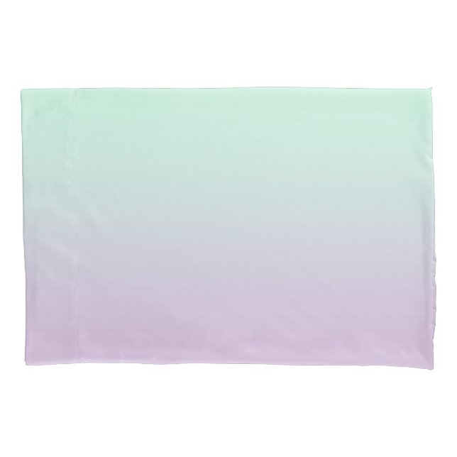 Pastel ästhetische Minze und Lilac Gradient Ombre Kissenbezug (Vorderseite)