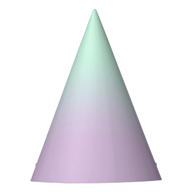 Pastel ästhetische Minze und Lilac Gradient Ombre Partyhütchen (Vorderseite)