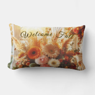 Pastel Automne Fleurs Lumbar Coussin