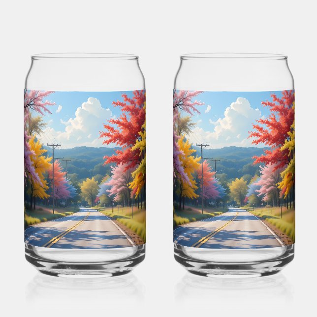 Pastel Autumn Country Road Watercolor (Recto)