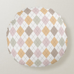 Pastel Autumn Diamonds Rundes Kissen