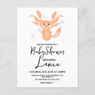 Pastel Axolotl Ocean Creature Babydusche Postkarte