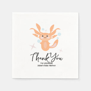 Pastel Axolotl Ozean Kreatur Baby Shower Serviette