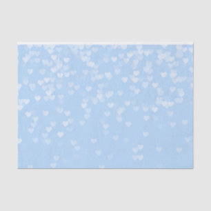 Pastel Baby Blue Confetti Hearts Seidenpapier