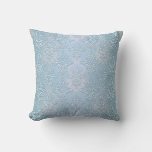 Pastel Baby Blue Damask Kissen