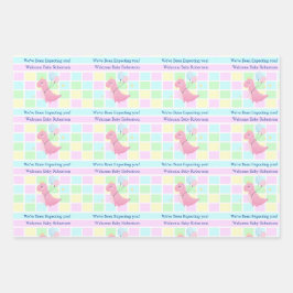Pastel Baby Dusche Niedlich Dino Hinzufügen von Te Geschenkpapier Set