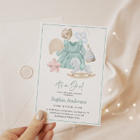 Pastel Baby Girl Dusche mit weichem blauen Kleid