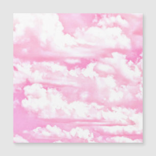 Pastel Baby Pink Happy Clouds Dekoration Magnetkarte