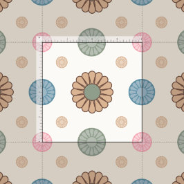 Pastel Babylonian Inspiriertes Blumenmuster Stoff