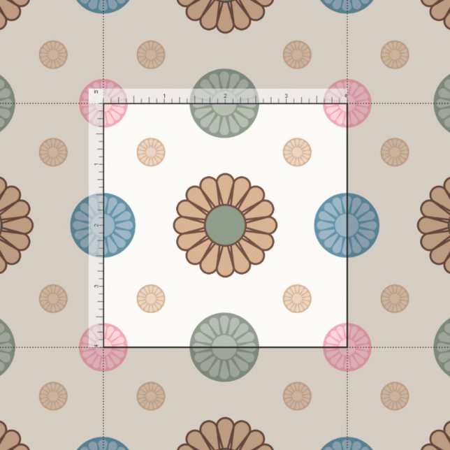 Pastel Babylonian Inspiriertes Blumenmuster Stoff (Von Creator hochgeladen)