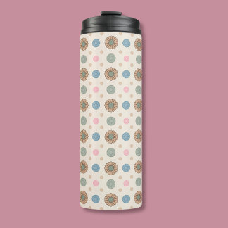 Pastel Babylonian Inspiriertes Blumenmuster Thermosbecher